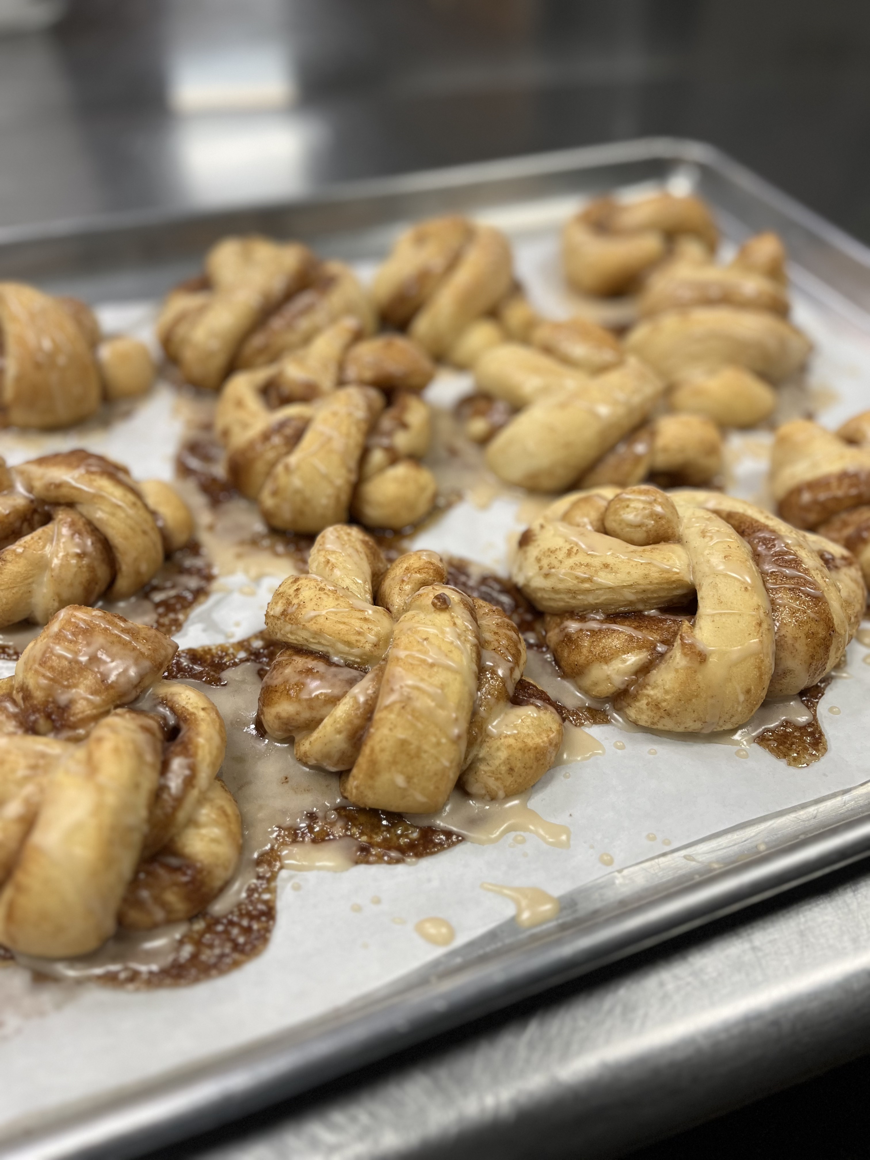 Glazed cinnamon knots