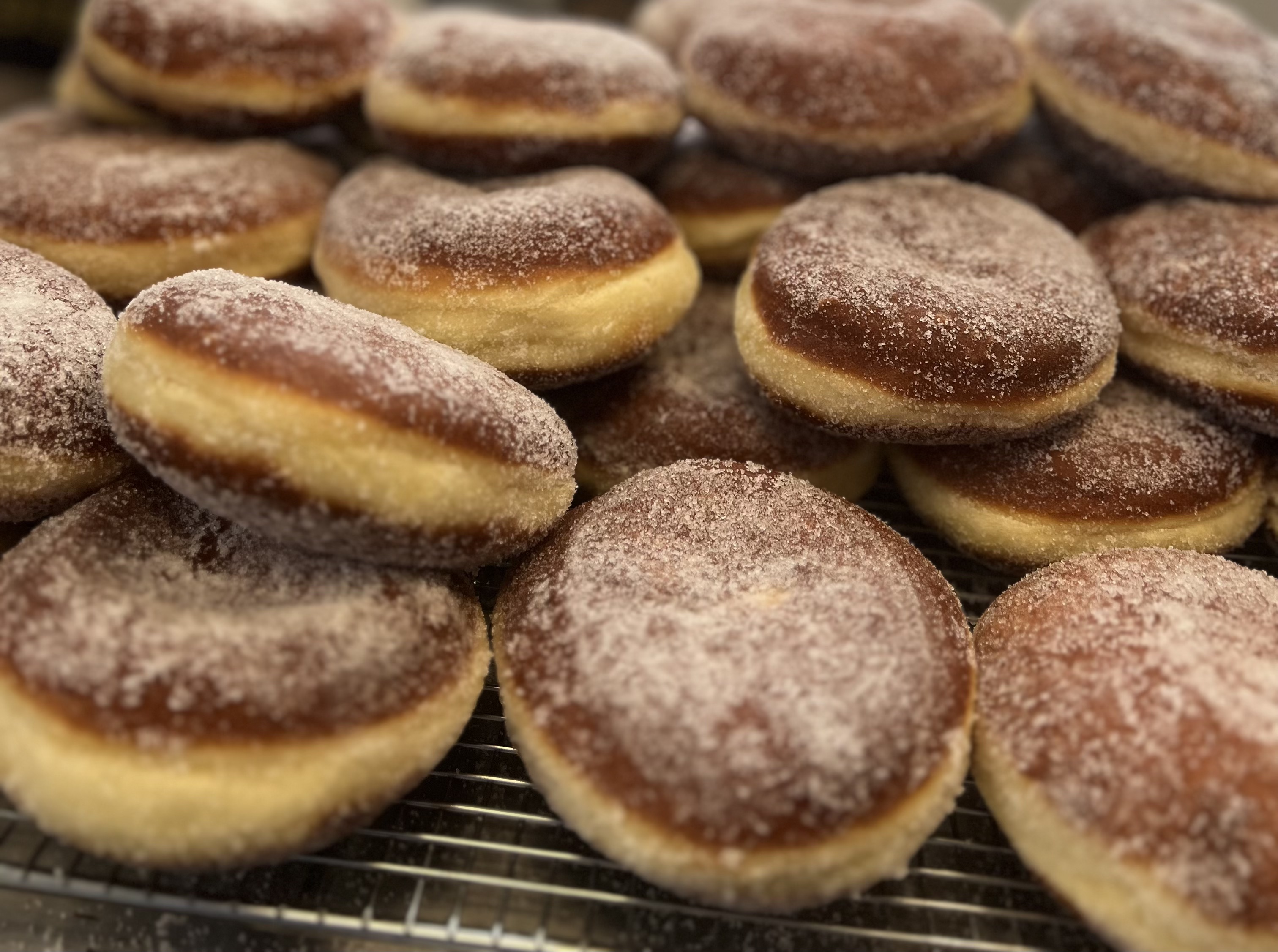 Pile of sugared Paczki